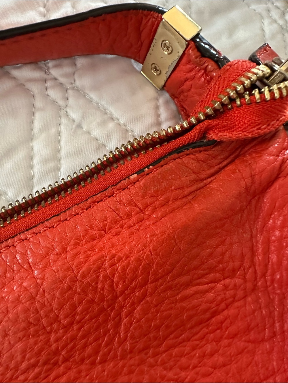 Vintage Michael Kors Orange-Red Leather Tassel Shoulder Bag - Picture 2 of 10
